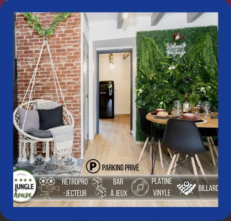 Maison "Jungle House" 90 M2 Billard, Retroprojecteur, Bar A Jeux , Vinyle, Wifi Fibre, Ideal Pro & Famille A Montbrison Ngoại thất bức ảnh